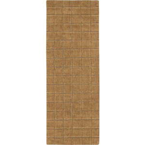Okrově žlutý ručně tkaný vlněný běhoun 80x230 cm Mosaic Ochre – Lorena Canals obraz