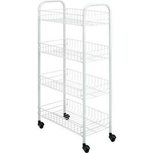 Bílý kovový pojízdný regál 41x84 cm Pisa – Metaltex obraz