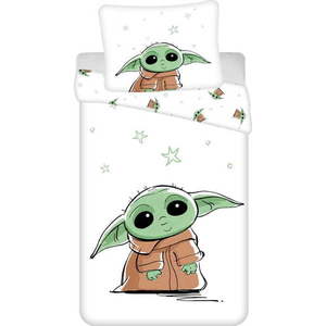 Bavlněné dětské povlečení na jednolůžko 140x200 cm Star Wars Baby Yoda – Jerry Fabrics obraz