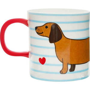 Modro-hnědý porcelánový hrnek 300 ml Sausage Dog – Sass & Belle obraz