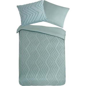 Světle zelené prodloužené povlečení na jednolůžko z mikrovlákna 140x220 cm Pure Zigzag – Good Morning obraz