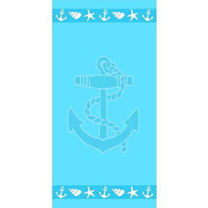 Modrá froté bavlněná plážová osuška 70x140 cm Anchor – B.E.S. obraz
