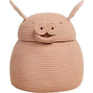 Světle růžový látkový dětský koš na hračky ø 32x30 cm Peggy the Pig – Lorena Canals obraz