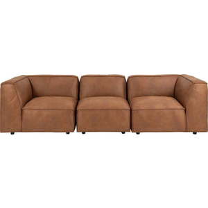 Koňakově hnědá pohovka z imitace kůže 282 cm Fairfield Kentucky – Bonami Selection obraz