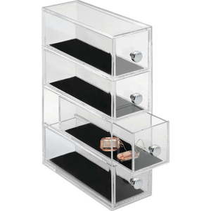 Transparentní oganizér se 4 šuplíky iDesign Clarity, výška 25, 5 cm obraz