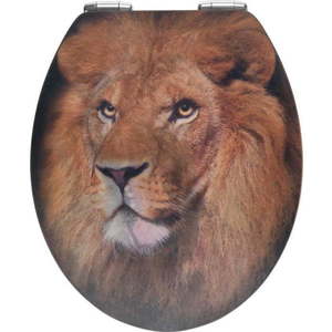 WC sedátko s 3D obrázkem a snadným zavíráním Wenko Lion, 44, 5 x 38 cm obraz
