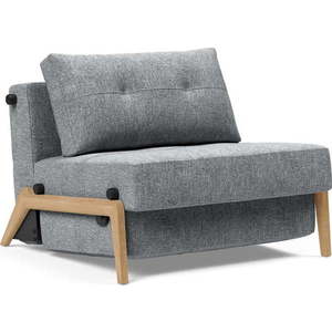Šedé rozkládací křeslo Innovation Cubed Wood Twist Granite obraz