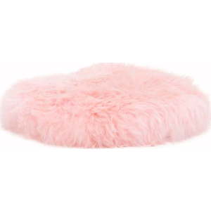 Růžový podsedák z ovčí kožešiny Native Natural Round, ⌀ 40 cm obraz