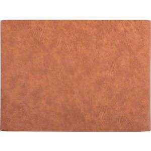 Oranžovohnědé prostírání z imitace kůže ZicZac Troja Rectangle, 33 x 45 cm obraz