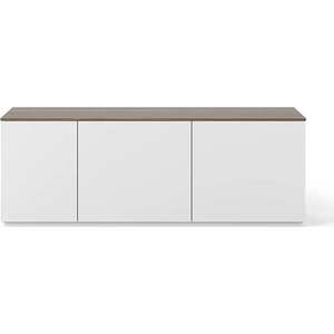 Bílá komoda s dvířky a deskou v ořechovém dekoru TemaHome Join, 160 x 57 cm obraz