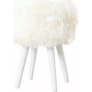 Stolička s bílým sedákem z ovčí kožešiny Native Natural White, ⌀ 30 cm obraz