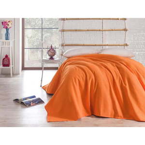 Oranžový bavlněný přehoz na dvoulůžko 200x240 cm Orange - Mijolnir obraz