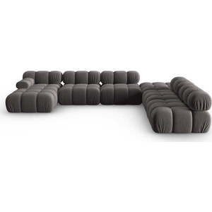 Tmavě šedá sametová pohovka 379 cm Bellis – Micadoni Home obraz