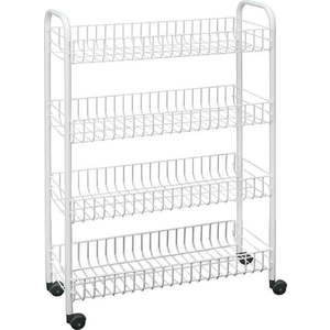 Bílý kovový pojízdný regál 23x84 cm – Metaltex obraz