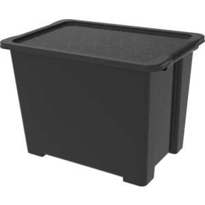 Leskle černý plastový úložný box s víkem Evo Easy - Rotho obraz