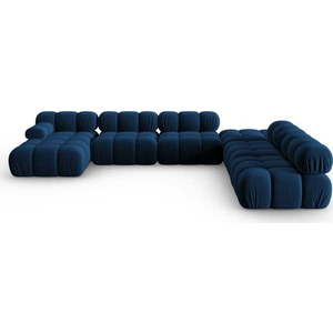 Modrá sametová pohovka 379 cm Bellis – Micadoni Home obraz