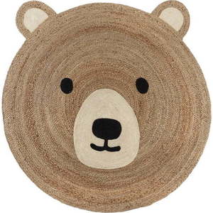 Jutový dětský koberec v přírodní barvě 100x100 cm Bertie Bear – Flair Rugs obraz