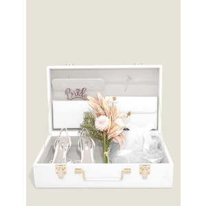 Bílý dekorativní úložný box z umělé kůže 50x30x15 cm – Stackers obraz
