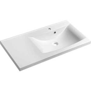 Bílé umyvadlo z litého mramoru 90x48 cm Luciola – Sapho obraz