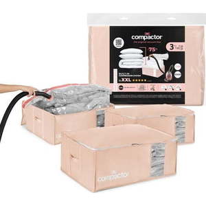 Vakuové plastové úložné boxy na oblečení v sadě 3 ks 65x45x27 cm Pink Edition – Compactor obraz