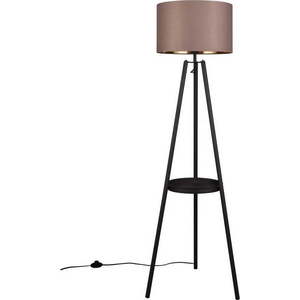 Černá stojací lampa s poličkou (výška 152 cm) Colette – Trio obraz