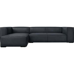 Tmavě modrá kožená rohová pohovka (levý roh) Madame – Windsor & Co Sofas obraz