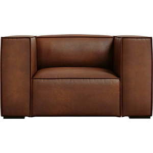 Koňakově hnědé kožené křeslo Madame – Windsor & Co Sofas obraz