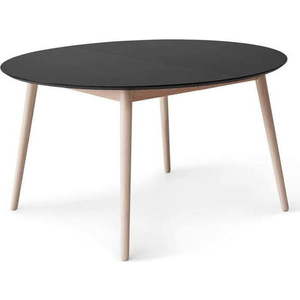 Kulatý rozkládací jídelní stůl s černou deskou a přídavnou deskou ø 135 cm Meza – Hammel Furniture obraz
