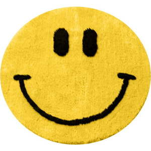 Žlutá koupelnová předložka ø 90 cm Yellow Smile – Foutastic obraz