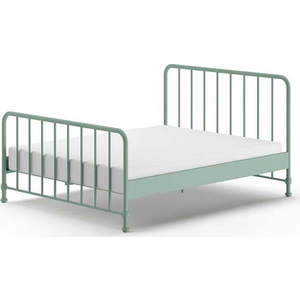 Zelená kovová dvoulůžková postel s roštem 160x200 cm BRONXX – Vipack obraz