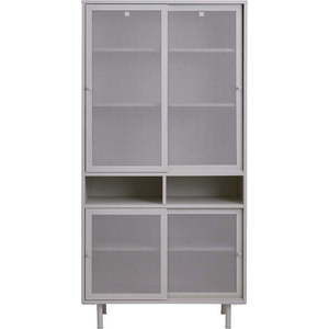 Šedá kovová skříňka s posuvnými dveřmi 90x180x40 cm Veep – Unique Furniture obraz