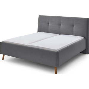 Šedá čalouněná dvoulůžková postel s úložným prostorem s roštem 180x200 cm Madea – Meise Möbel obraz