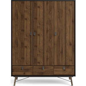Černá/hnědá šatní skříň v dekoru ořechu 150x200 cm Ry - Tvilum obraz