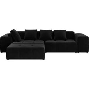 Černá sametová rohová pohovka (variabilní) Rome Velvet - Cosmopolitan Design obraz