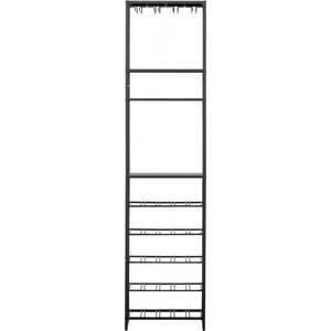 Černá kovová vinotéka počet na 25 lahví, 45x185 cm Reese – WOOOD obraz