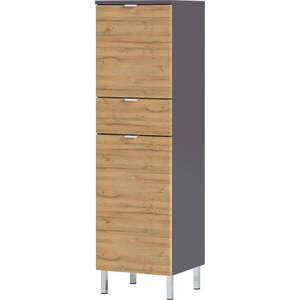 Šedá vysoká koupelnová skříňka v dekoru dubu 34x120 cm Mauresa - Germania obraz