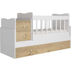 Postýlka v bílo-přírodní barvě s úložným prostorem 60x120 cm Sansa – Kalune Design obraz