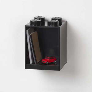 Dětská černá nástěnná police LEGO® Brick 4 obraz