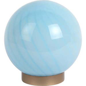 Světle modrá stolní lampa se skleněným stínidlem (výška 17 cm) Summer Globe – Leitmotiv obraz