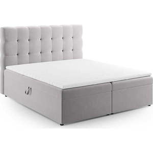 Světle šedá boxspring postel s úložným prostorem 160x200 cm Bali – Cosmopolitan Design obraz