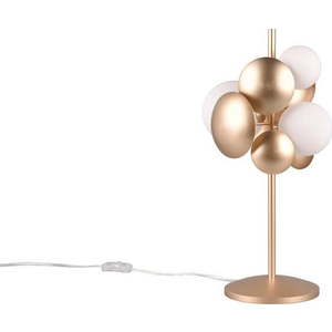Stolní lampa se skleněným stínidlem ve zlato-bílé barvě (výška 50 cm) Bubble – Trio Select obraz