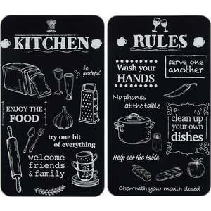 Kryty na sporák z tvrzeného skla v sadě 2 ks 52x30 cm Kitchen Rules – Maximex obraz