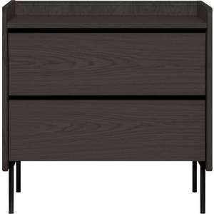Černá vysoká komoda v dekoru dubu 80x82 cm Wrap – Bonami Selection obraz