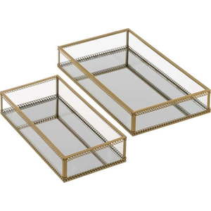 Kovové dekorační tácy v sadě 2 ks 14x24 cm – Casa Selección obraz