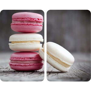 Sada 2 skleněných krytů na sporák Wenko Macarons, 52 x 30 cm obraz