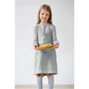 Dětská šedá lněná zástěra Linen Tales Pinafore, 72 x 45 cm obraz