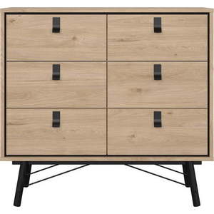 Nízká komoda v dekoru dubu v přírodní barvě 102x99 cm Ry – Tvilum obraz