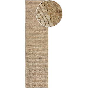 Ručně tkaný kenafový běhoun v přírodní barvě 60x230 cm Drew Stripe – Flair Rugs obraz