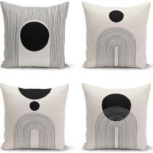 Černo-béžové povlaky na polštáře v sadě 4 ks 43x43 cm - Minimalist Cushion Covers obraz