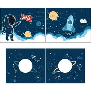 Dětský závěs k posteli 4 ks 195x75 cm Space Shuttle – Vipack obraz